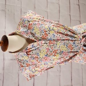 LOFT Floral Button Down Midi Dress